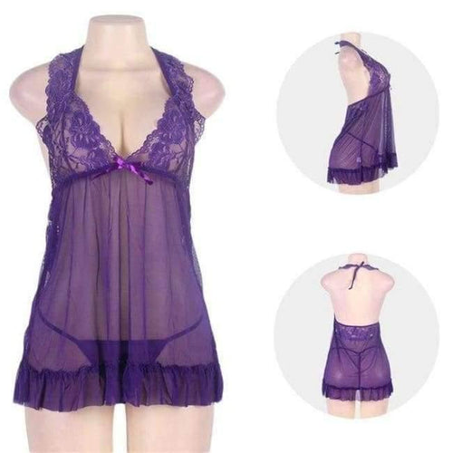 Mujer Seda Sling Sleepdress Encaje Babydoll Lencería Ropa de