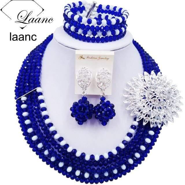 Planet+Gates+Royal+Blue+White+Wine+Gold+AB+Crystal+Nigerian+Necklace+African+Beads+Wedding+Jewelry+Sets+for+Women+C5RST003