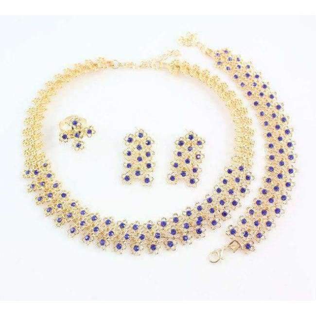 Planet+Gates+set+Bridal+Engagement+Ring+Blue+Crystal+Necklace+Pendant+Earrings+Bracelet+Gold+Color+Jewelry+Sets+For+Women+Bijouterie+Accessories