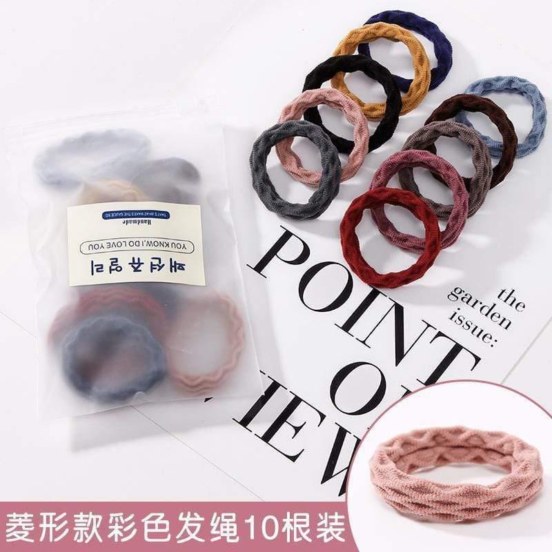 10Pcs/Lot+New+High+Elastic+Basic+Rubber+Bands+Simple+Hairband+Girls+Headwear+Solid+Color+Headband+Fashion+Women+Hair+Accessories