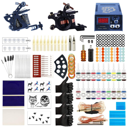 Tattoo Kit Tattoo Machines Gun with Ink Power Supply Tattoo Grips