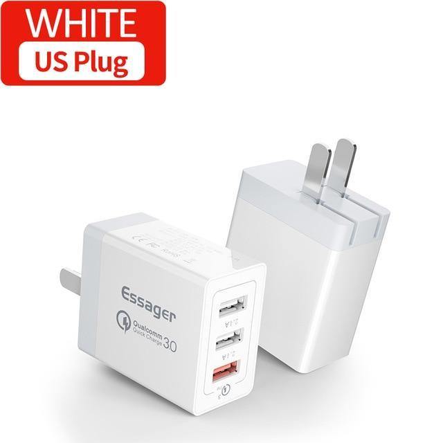 Planet+Gates+Type+/+US+Plug+White+Quick+Charge+3.0+3+USB+Charger+30W+QC+3.0+Fast+Charging+USB+Wall+Charger+For+iPhone+Samsung+Xiaomi+Mobile+Phone+Charger