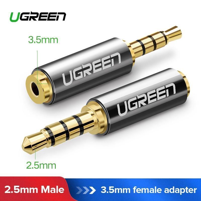 Planet+Gates+Ugreen+2.5mm+Male+to+3.5mm+Female+Stereo+Full+Metal+Earphone+Audio+Headphone+Adapter+Connector+Converter+For+iPhone+Mobile+Phone