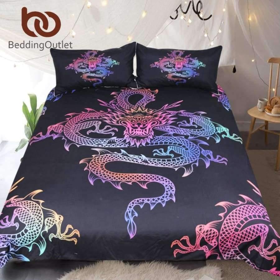 Planet+Gates+US+Twin+Bedding++Dragon+Bedding+Set+King+Colorful+Printed+Boys+Duvet+Cover+Black+Home+Textiles+Lucky+Microfiber+Bedclothes+3-Piece