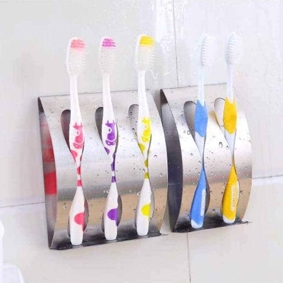 Planet+Gates+Wall-Mounted+Stainless+Steel+Toothbrush+Holder+Stand+Tooth+Brush+Razor+Organizer+Shelf+Rack+2/3+Position+Bathroom+Accessories