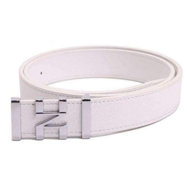 Planet+Gates+White+/+110cm+LannyQveen+fashion+model+unisex+belt+men's+smooth+plate+buckle+belts+for+women+leather+belt+free+shipping+5+colors