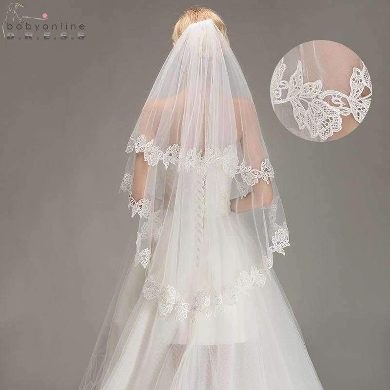 Planet+Gates+White+Lace+Applique+Two+Layers+Wedding+Veils+2018+1.5+M+Long+Veils+With+Comb+Wedding+Accessories+Bridal+Veil+velos+de+novia