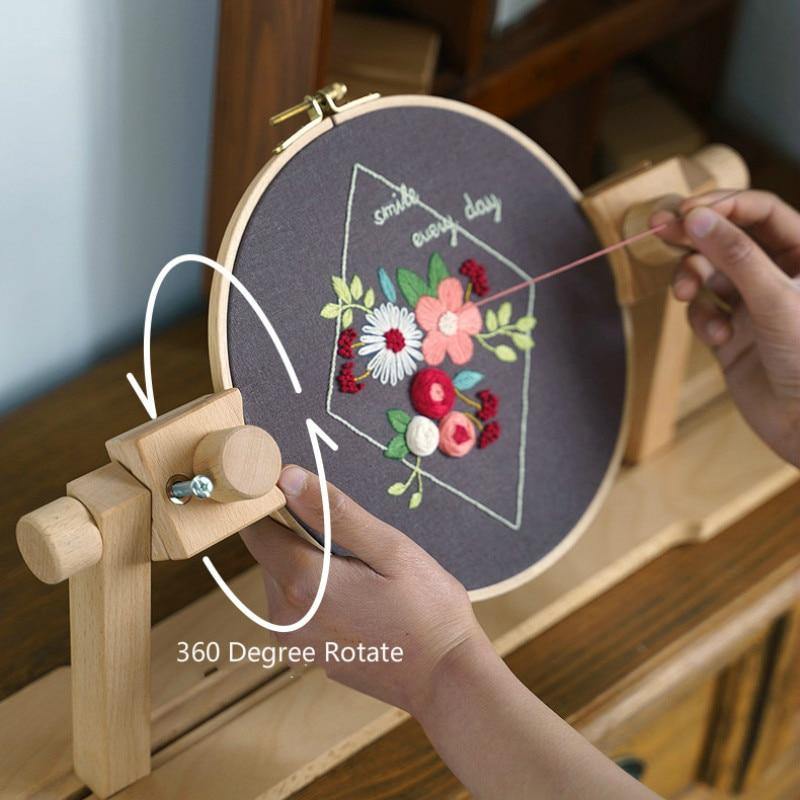 Planet+Gates+Wood+Embroidery+Hoop+Stand+Cross+Stitch+Embroidery+Frame+Desk+Standing+Rack+Craft+Needlework+Art+Sewing+Home+Stitchwork+Tools