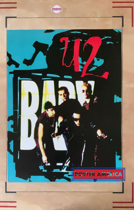 U2 Achtung Baby 1992 Original Island Records Promo Poster 24 x 32 