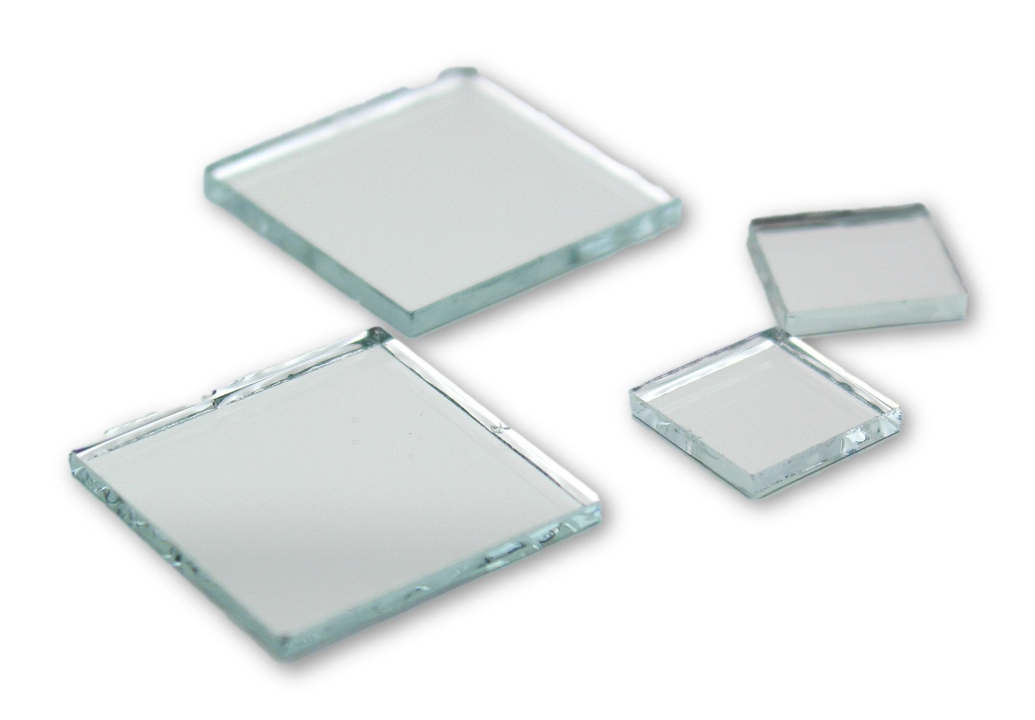 Small Mini Square Craft Mirrors 0.5 & 1 Inch 25 Pieces Mirror Mosaic Tiles