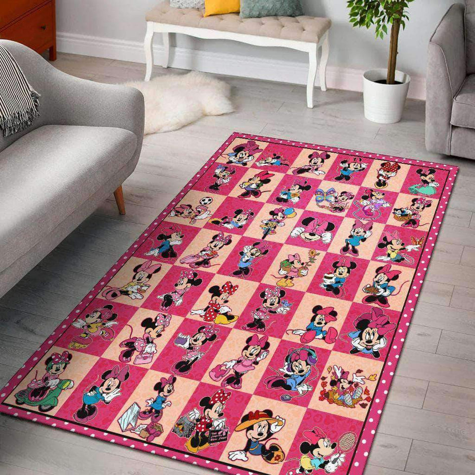 minnie mouse rug with car