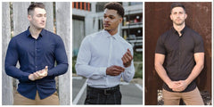 Mens Muscle Fit Dress Shirts For Bodybuilders