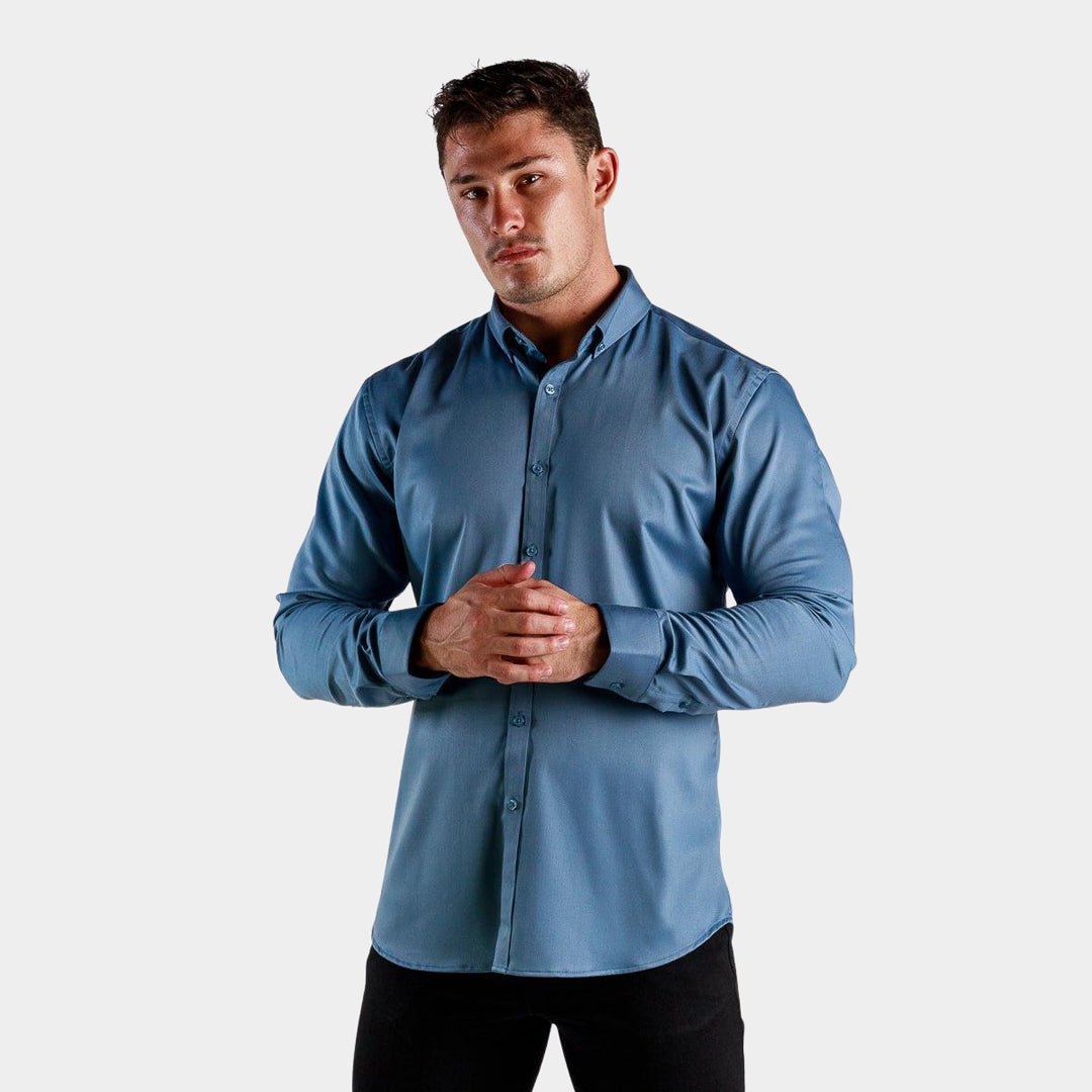 Mens Teal Athletic Fit Dress Shirt | Teal Muscle Fit Shirt | Kojo