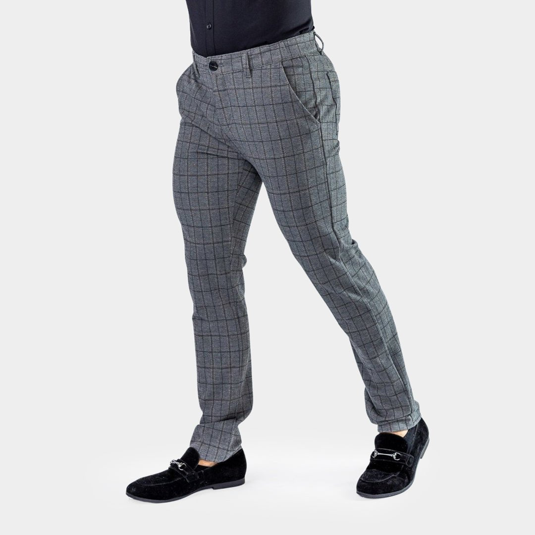 Buy Ether Men Navy Blue Slim Fit Checked Trousers  Trousers for Men  6792961  Myntra