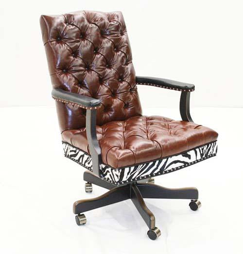 hickory leather office chair