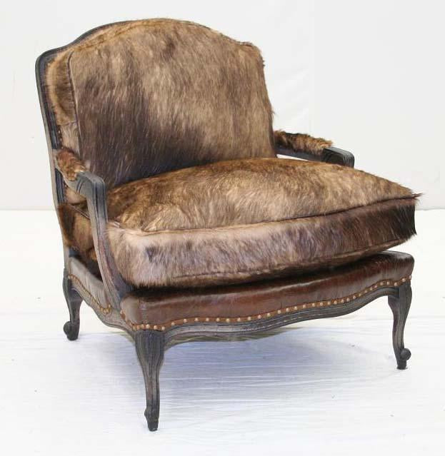 Wolf Hair Bergere Chair Old Hickory Tannery