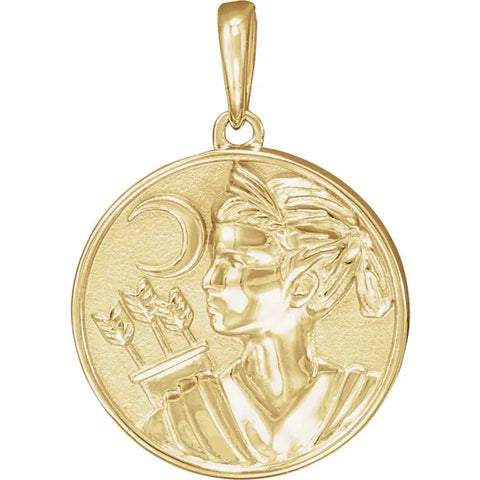 14K Yellow Gold Artemis Coin