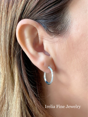 Diamond-cut Hoop Earrings