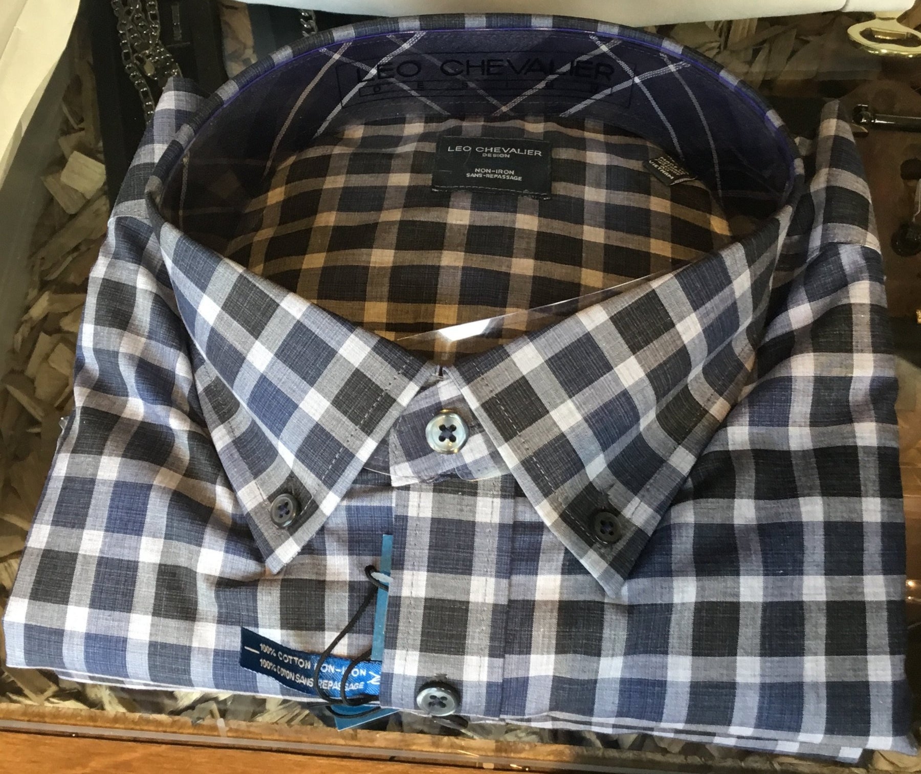 Leo Chevalier Blue Plaid Button Down Syle 521468 – Apropos for Women & Men