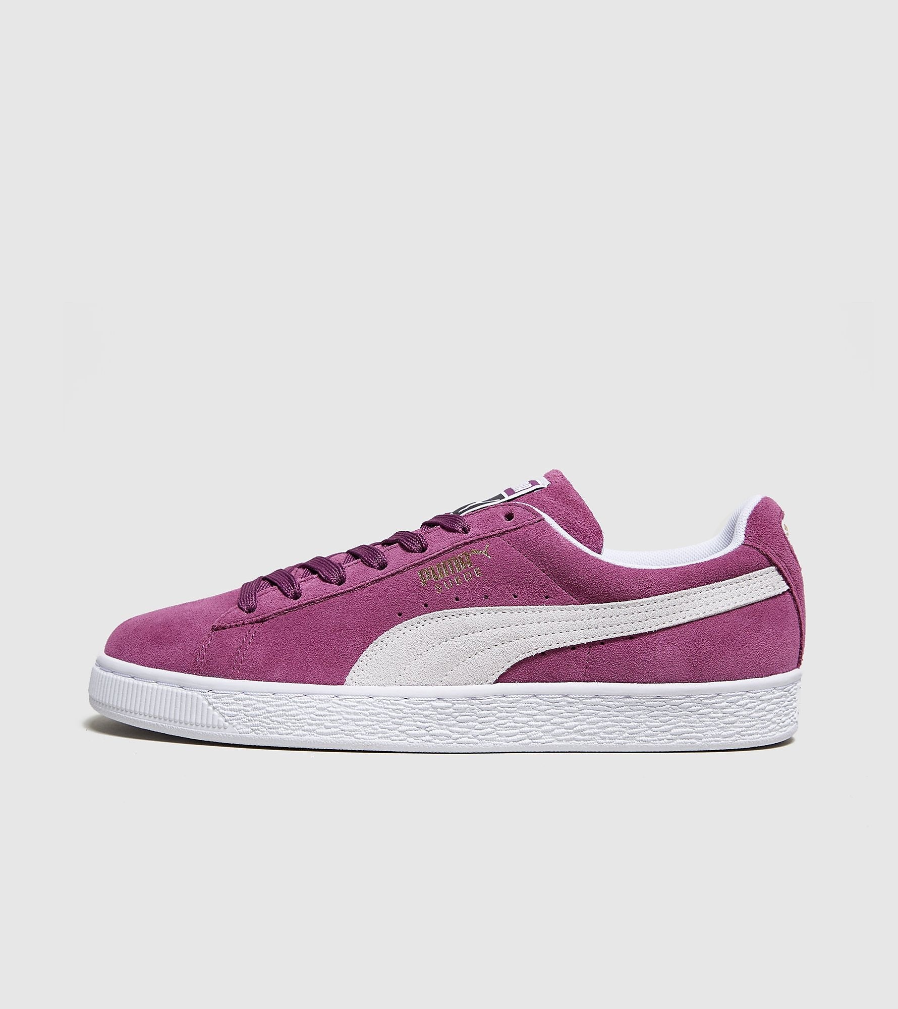 puma suede purple and white