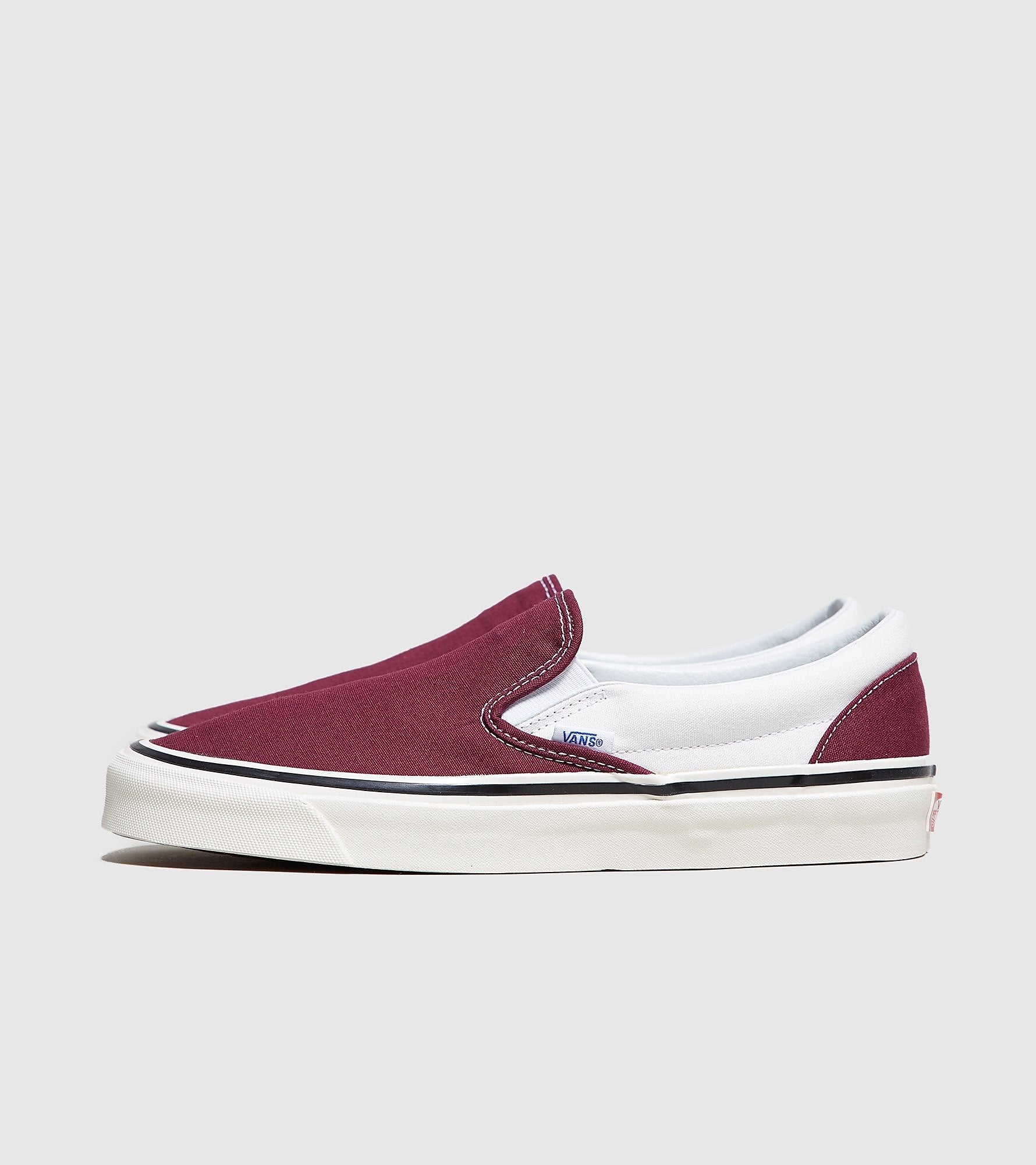 vans burgundy slip on shoes