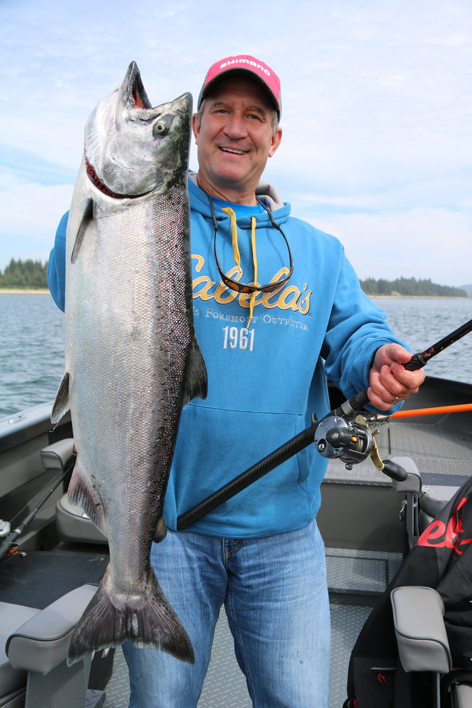 Author, Scott Haugen, with a nice fall Chinook taken last season in Jody Smith’s new River Wild boat. Haugen was most impressed with the roominess and ease of movement in this boat while fighting fish, and how quiet it was when running, even trolling.