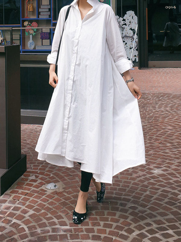 white shirt long dress