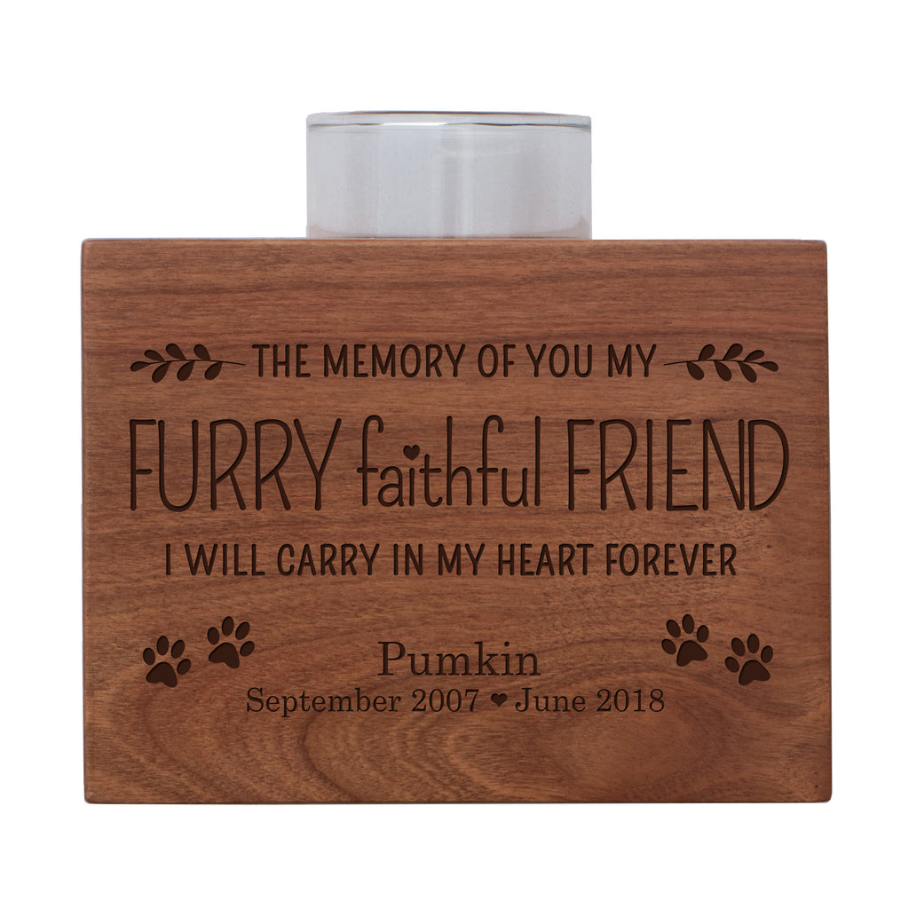 Treasure Your Pet Personalized Memorial Single Candle Holders In Loving Memory Loss of Pet Keepsake.