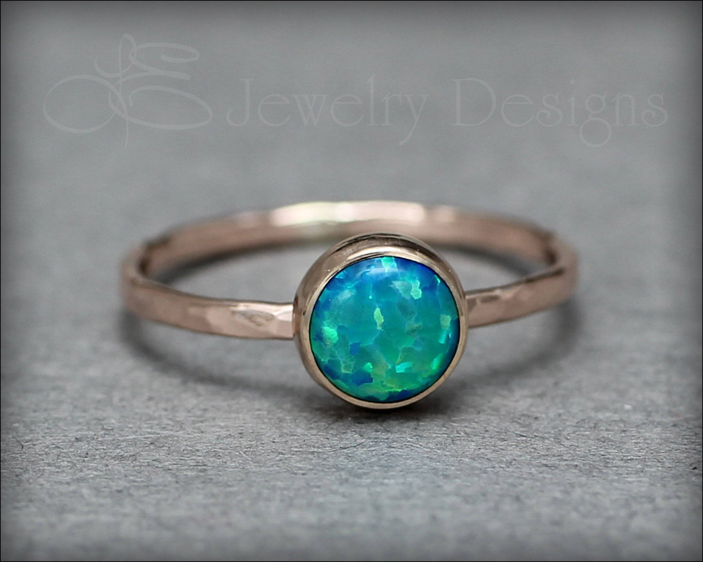 Gold Opal Stacking Ring - (6mm) – LE Jewelry Designs