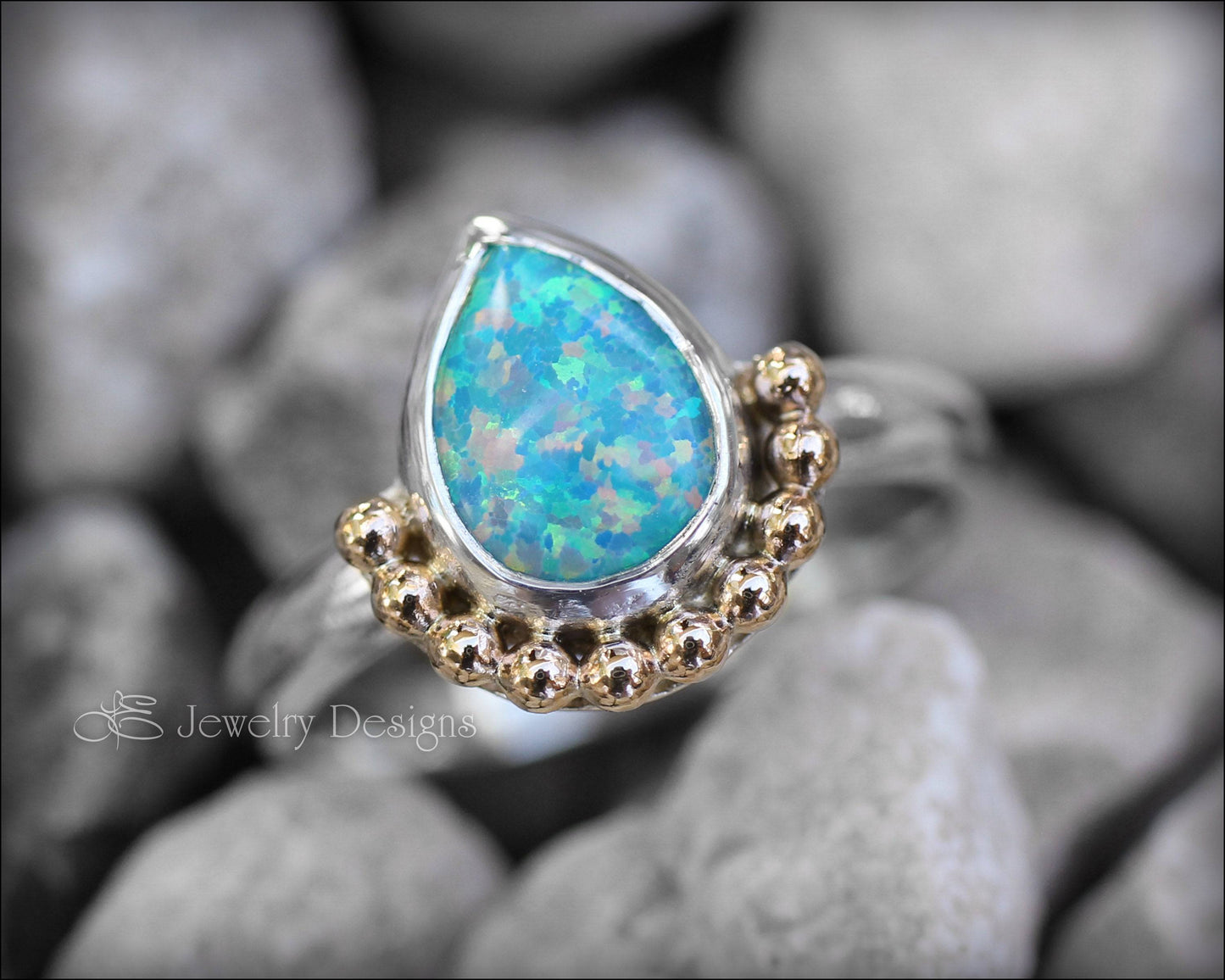 Pear Shaped Opal Ring - (choose color) – LE Jewelry Designs