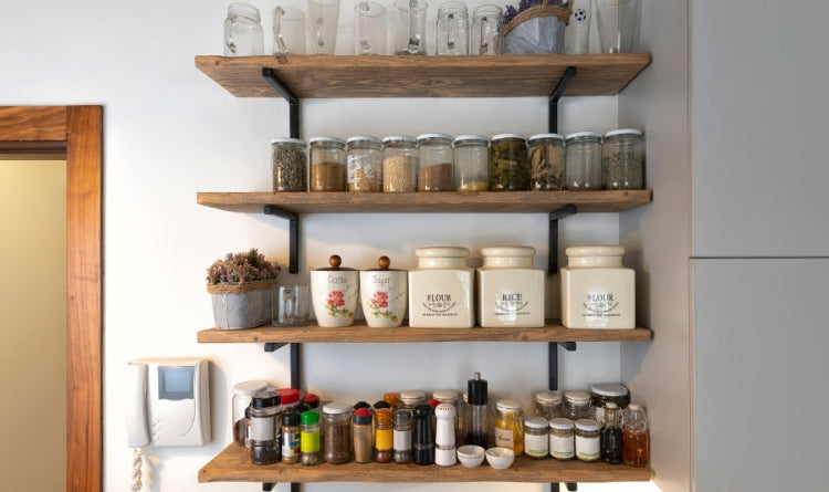 Make the Most of Your Small Kitchen with Creative Organizational Tips 1. install shelving and think vertically