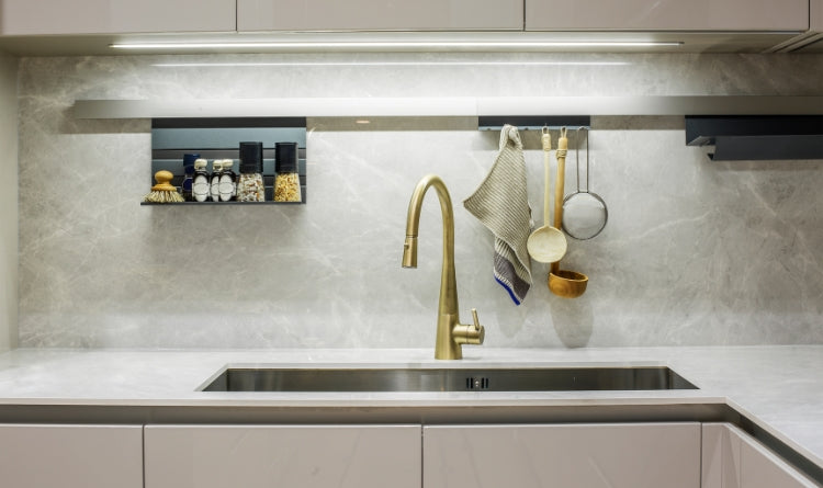 Make the Most of Your Small Kitchen with Creative Organizational Tips 4. Add a towel bar above your sink