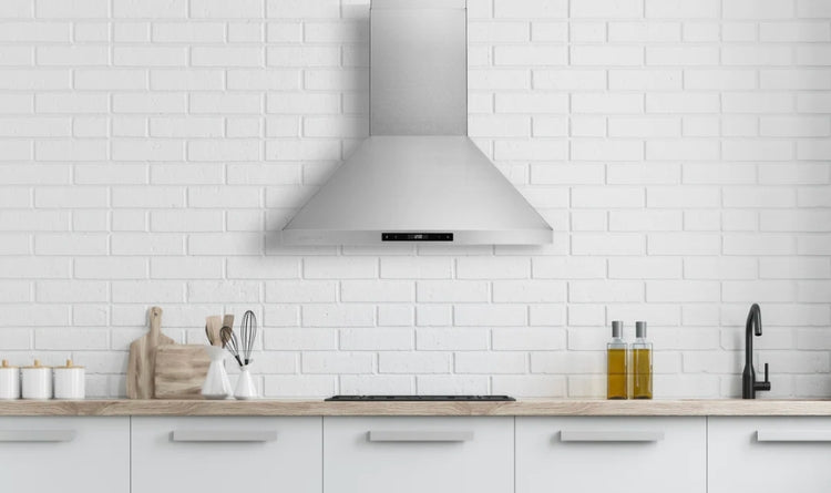 Hauslane WM-538 wall mount range hood convertible to ductless named #1 best kitchen range hood of 2023 by Forbes Home