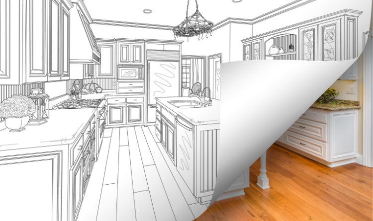 blueprint of a kitchen makeover
