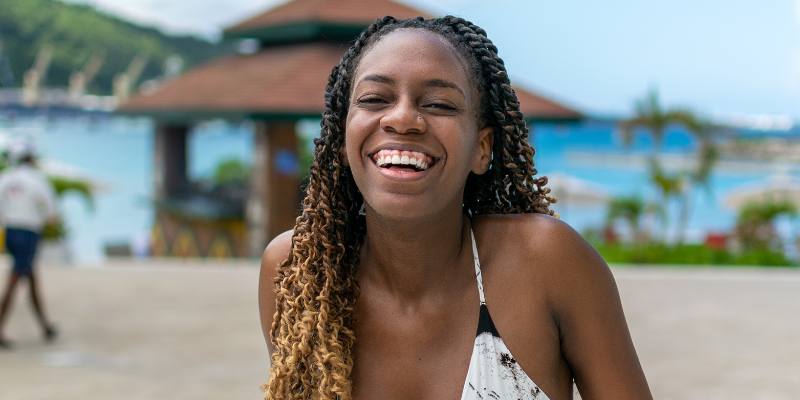 Black Braided Hair Female Model on the Beach