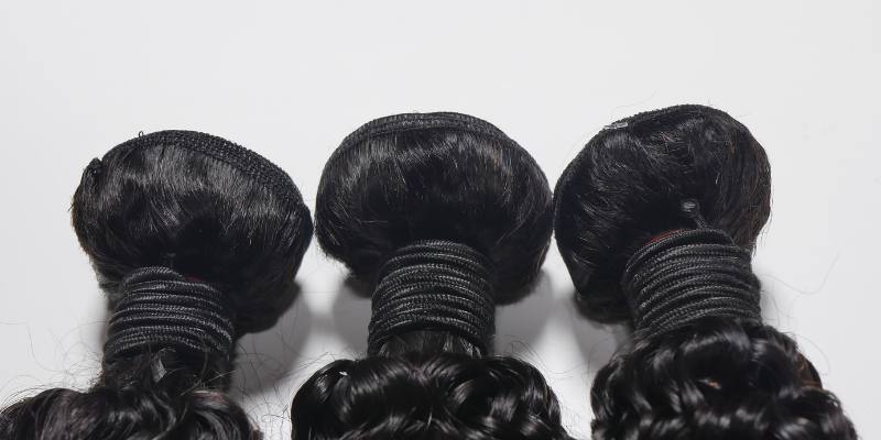 Kinky curly human hair bundles three wefts