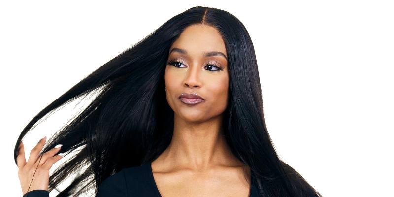 Private Label Model With Straight Hair Showing Length