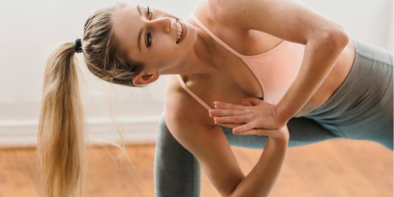 exercising with ponytail