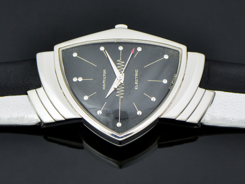 Hamilton Electric Ventura Original Black Dial 14K White Gold Watch