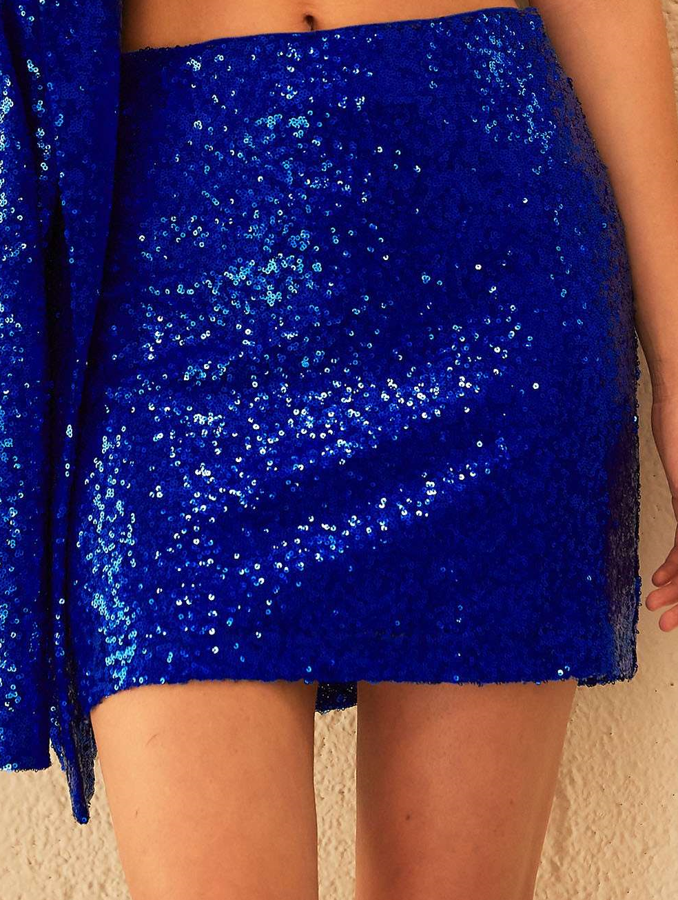 Blue Sequin Mini Skirt – Sstyle Boutique