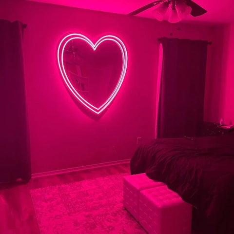 Heart LED Neon Mirror