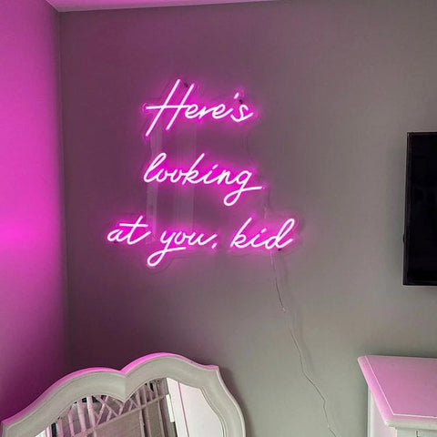 here's looking at you, kid led neon sign