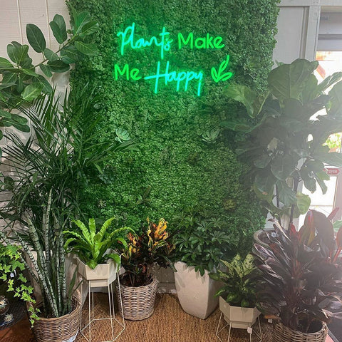Plants make me happy led neon signs