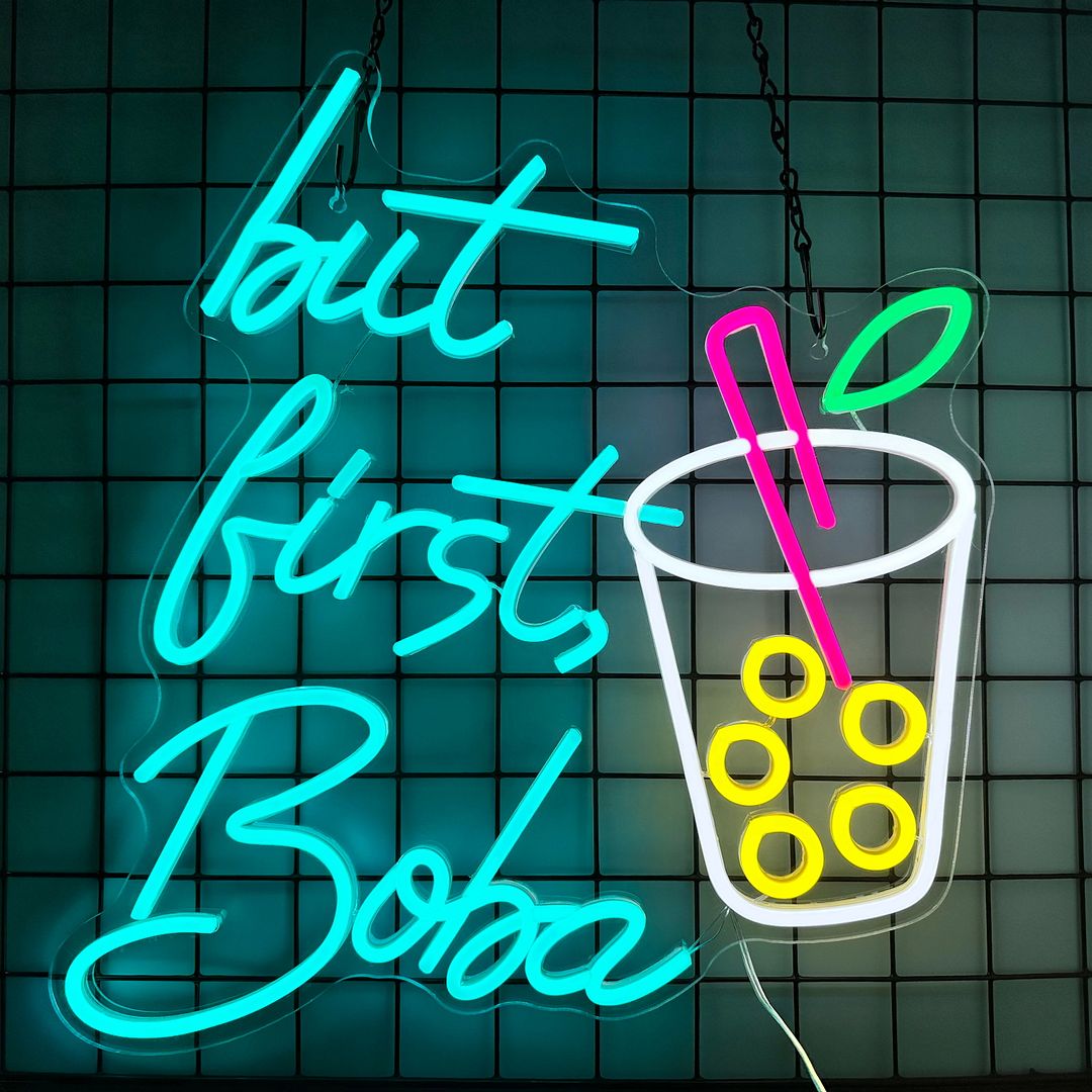 But First Bubble Tea Shop Neon Sign