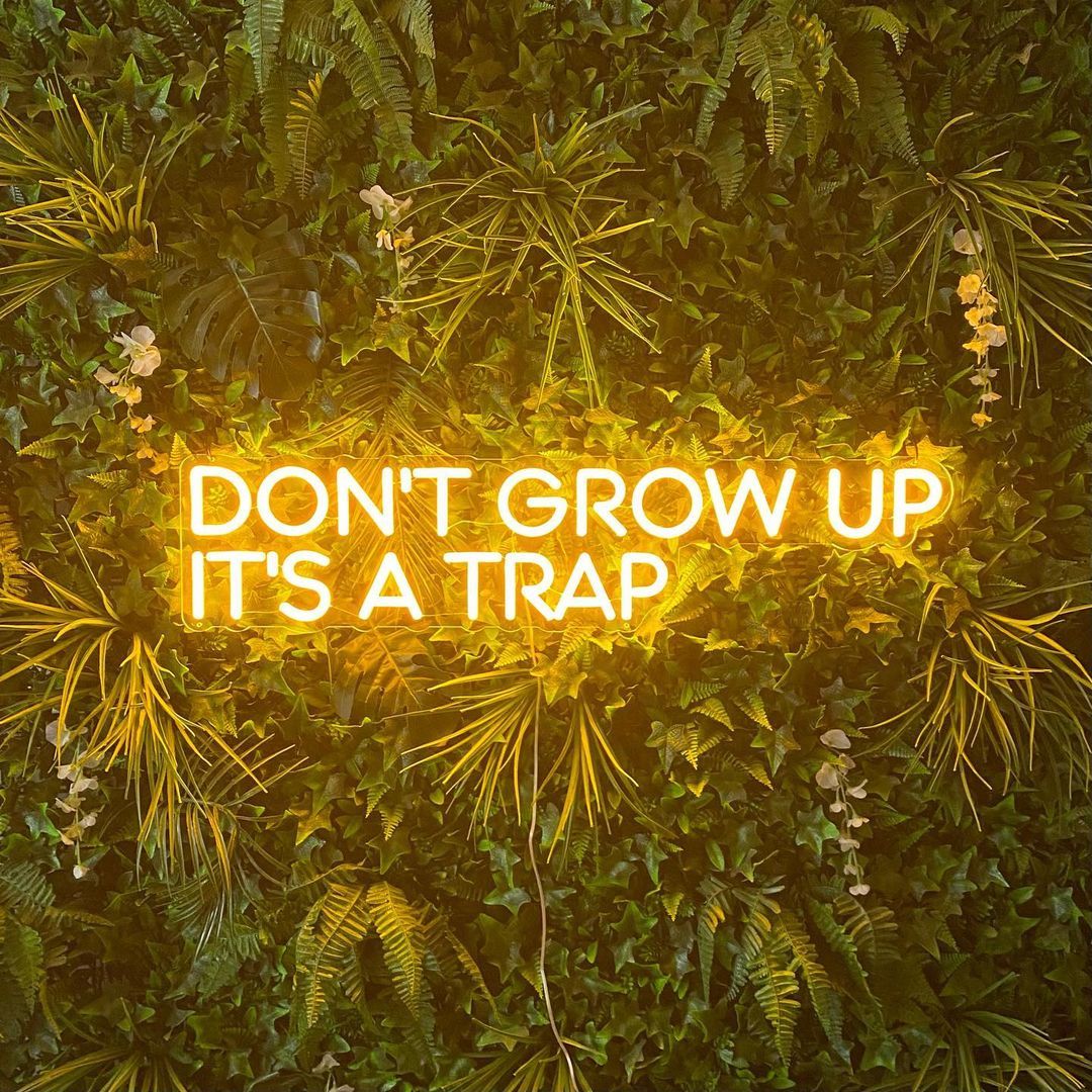 Don't Grow Up It's a Trap Neon Signs, Neon Lights, LED Neon Signs for Room, Bars Light Up Signs, Cool Neon Light Signs, Neon Wall Lights