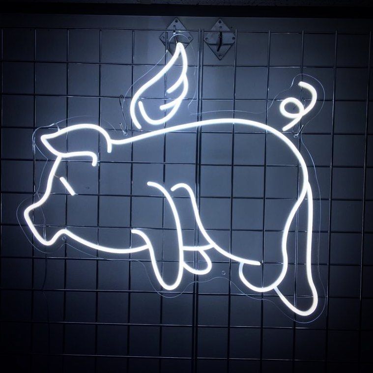 Flying Pig Neon Sign