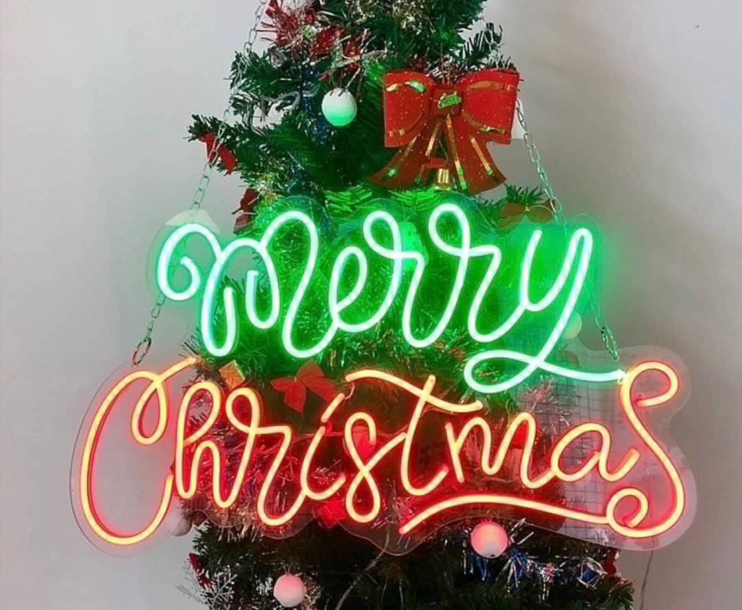 Merry Christmas Neon Signs, Neon Lights, LED Neon Signs for Room, Bars Light Up Signs, Cool Neon Light Signs, Neon Wall Lights