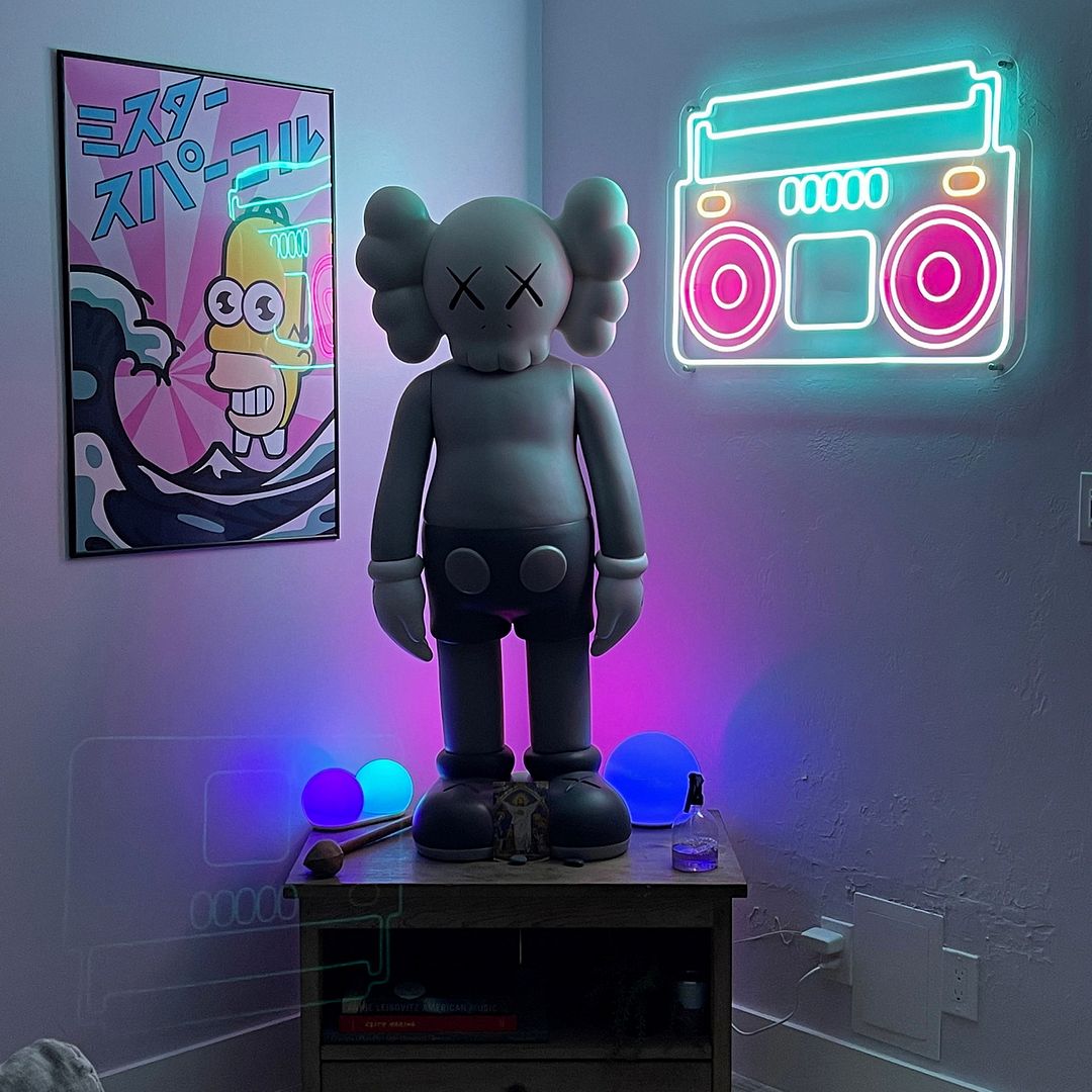 Retro Boombox Music Neon Sign