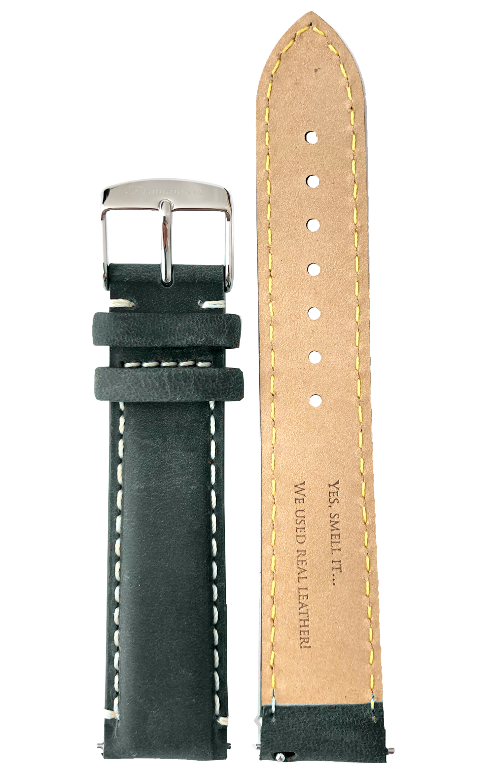 Interchangeable Leather Vintage Moss Green Watch Strap