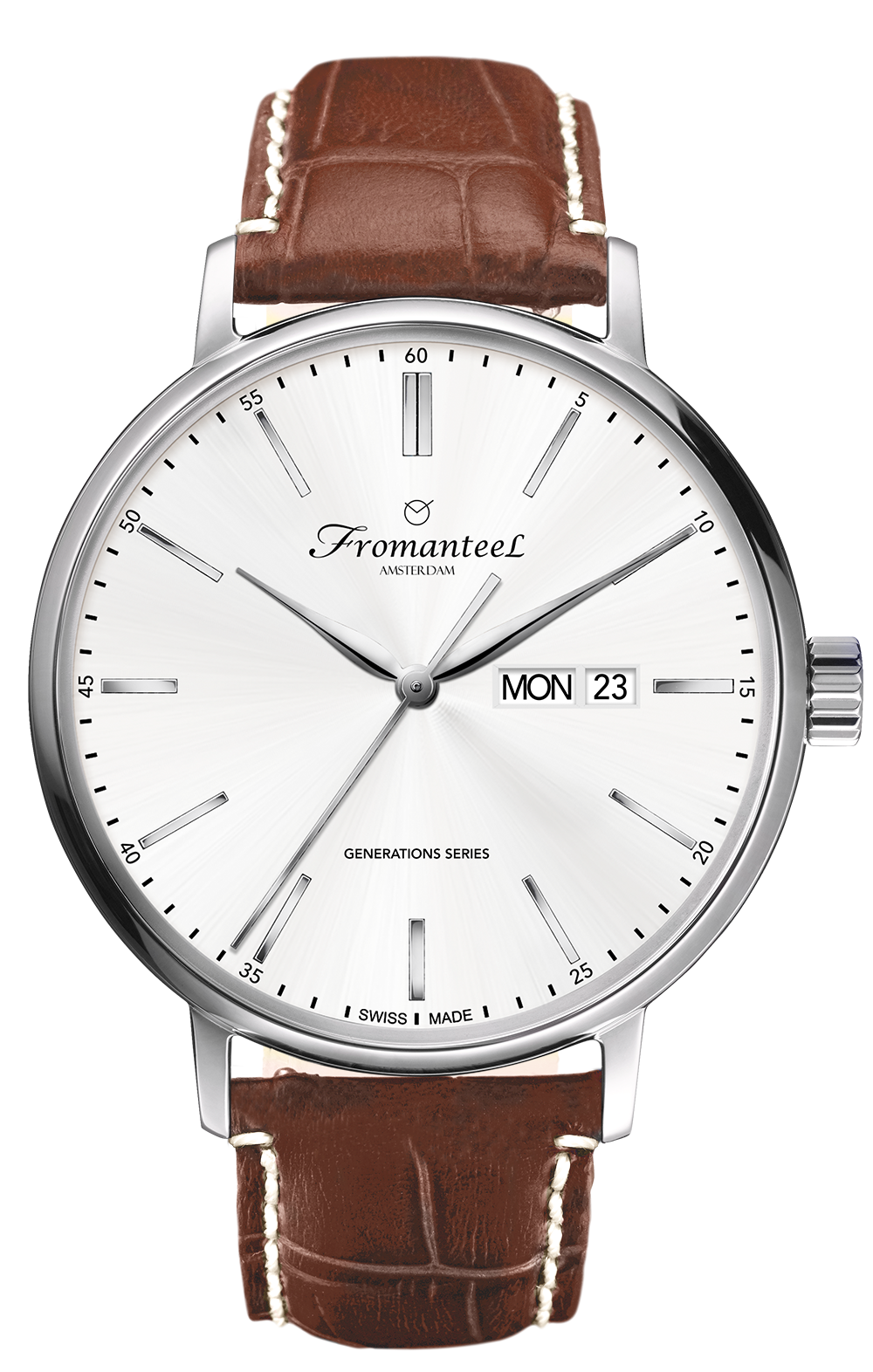 Swiss Made Men's Watch Fromanteel Generations Day-Date White